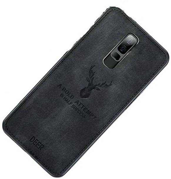 MOBILOVE Back Cover for Oppo F11 Pro | Deer Pattern Cloth Texture Leather Finish Soft Fabric Case Hybrid Protective
