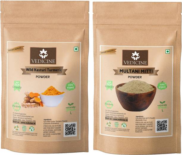 VEDICINE Kasturi Turmeric Powder And Multani Mitti