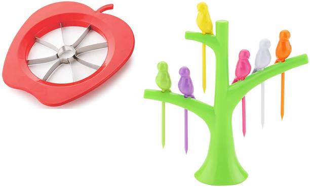 AKOSHA Apple Cutter and Slicer with ELEGANT FRUIT FORK Kitchen Tool Set