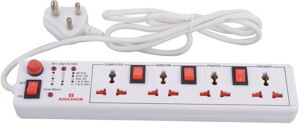 अंचोर 4 soket with individual Switch (4 Meter) 4 सॉकेट सर्ज रक्षक