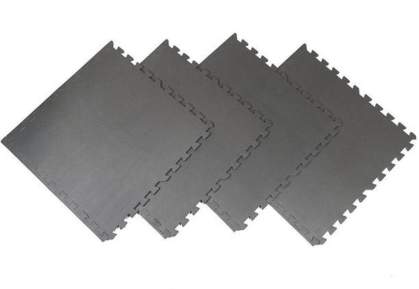 IRIS Interlocking Floor Mat (16 sqft) Protective Floor Grey 10 mm Exercise & Gym Mat