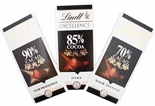 LINDT 70%+85%+90% Bars