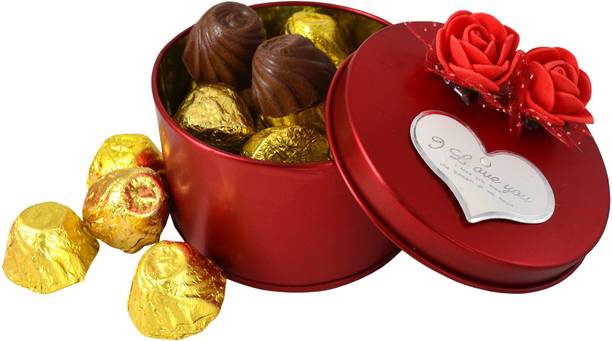 मिंडफिड 15 Piece Milk Chocolate in Beautiful round Tin Box ब्रिटल्स