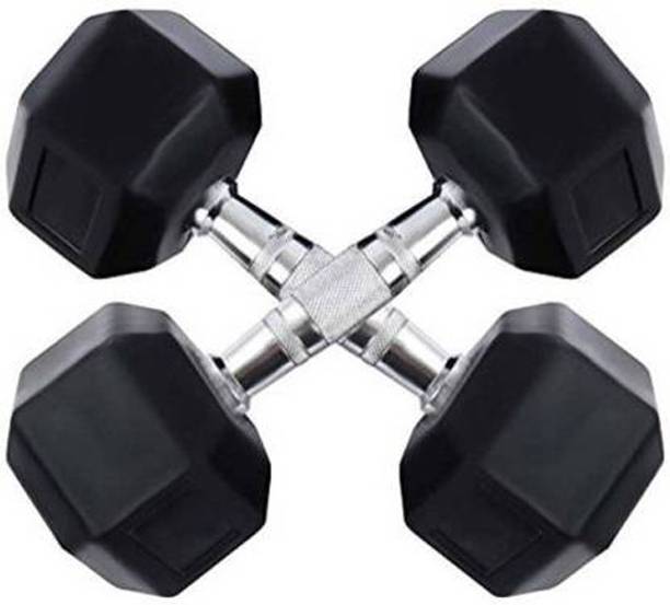 DreamFit Pair Of 2 Kg Rubber Coated Hex Dumbbells( 2 x 2kg = 4 kg Fixed Weight Dumbbell