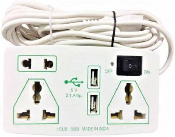D-DEVOX Extension Board 3 Socket Surge Protector (White) 3  Socket Extension Boards