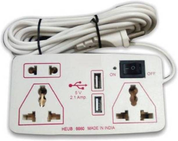 D-DEVOX Extension Board 3 Socket Surge Protector (White) 3  Socket Extension Boards