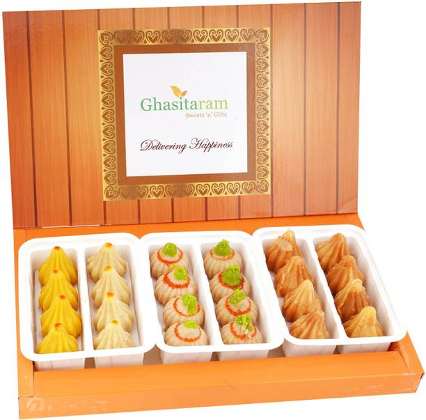 Ghasitaram Gifts Box of Mawa ,Kaju and Mysore Pak Modaks