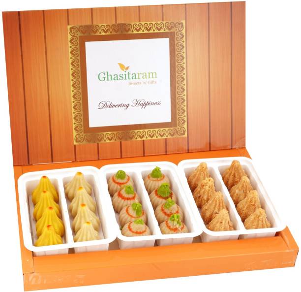 Ghasitaram Gifts Box of Mawa ,Kaju and Milk Cake Modaks Box