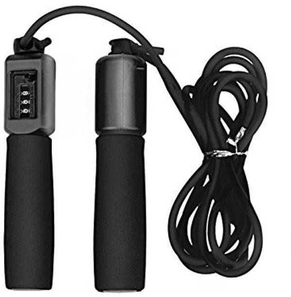 GOCART Skipping Rope with Foam Handled Black Color स्किपिंग रोप