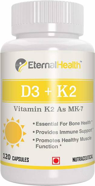 EternalHealth Vitamin D3 with K2 as MK-7 - Vitamin D & K Complex - 5000 IU Vitamin D3 & K2
