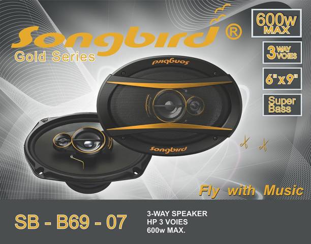 songbird 6''x9'' Oval 600W Max 3 way GOLD SERIES SUPER BASS SB-B69-07 Coaxial Car Speaker