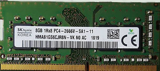 Hynix pc4-21300 260-Pin SODIMM 1.2V Single Rank DDR4 8 GB (Single Channel) Mac, Laptop (HMA81GS6CJR8N-VK ,1RX8 PC4-2666V-SA11 Laptop Memory module)