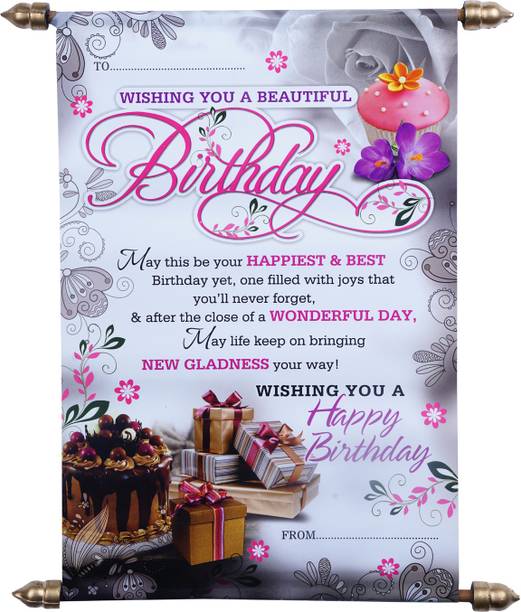 Natali Traders Birthday Scroll Card Greeting Card