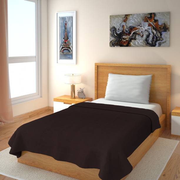 IWS Solid Single Fleece Blanket for  AC Room