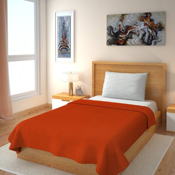 IWS Solid Single Fleece Blanket for  AC Room