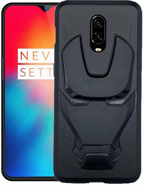 Faybey Back Cover for OnePlus 7 (3D Feel Marvel Avenger Iron Man Logo Mask Flexible Rugged Matte Case, 3D Case)