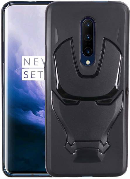Faybey Back Cover for Oneplus 7 Pro (3D Feel Marvel Avenger Iron Man Logo Mask Flexible Rugged Matte Case, 3D Case)