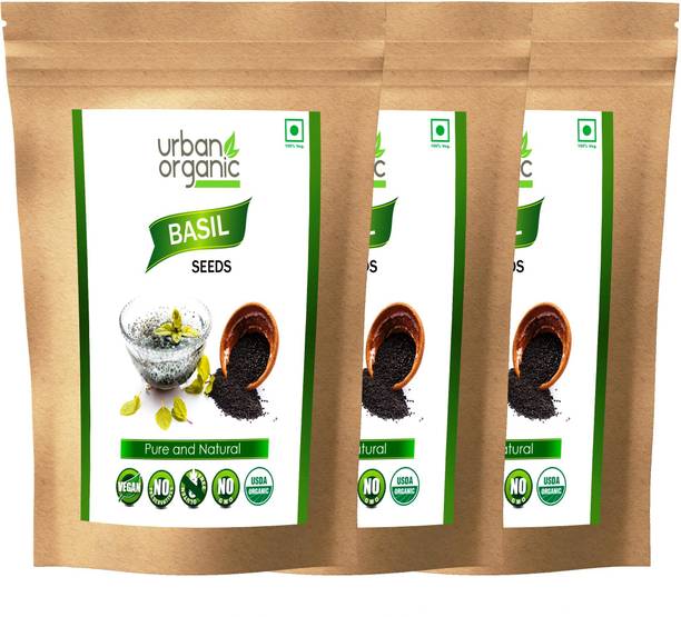 Urban Organic Basil Seeds/Tukmariya/ Sabja Seeds (Ocimum basilicum) Seed