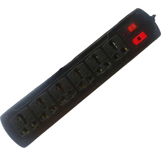 UNI 6 Socket Extension cord 6AMP 3Mtr long Wire With Fuse Safety 6  Socket Extension Boards