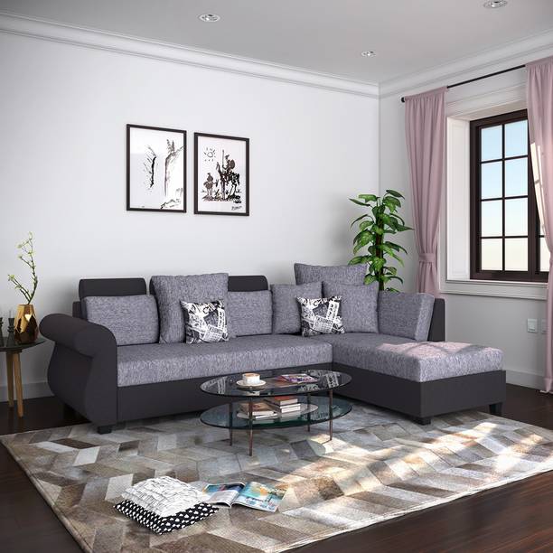 Bharat Lifestyle Alisa Corner Fabric 6 Seater  Sofa