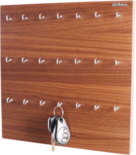 Madhuran Madhuran 21 Hook Key Holder Box Classic Walnut/Wall Mounted Keychain Rack Cabinate Storage Stand Steel, Wood Key Holder