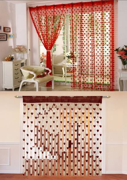 smwebindia 220 cm (7 ft) Net Door Curtain (Pack Of 4)