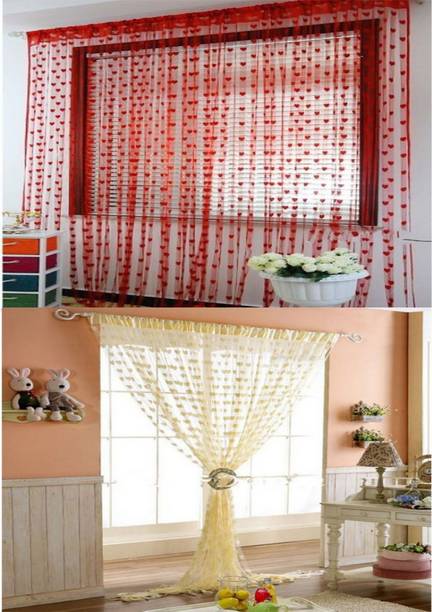 smwebindia 220 cm (7 ft) Net Door Curtain (Pack Of 4)