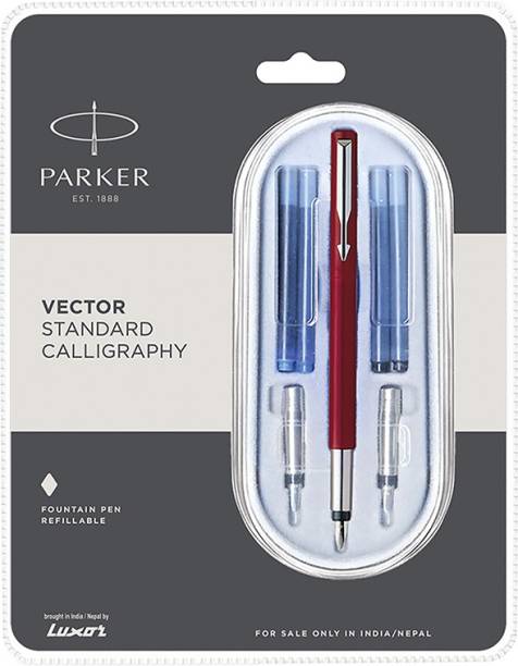 PARKER Vector Standard Calligraphy Ct Red Fountain Pen Ball Pen