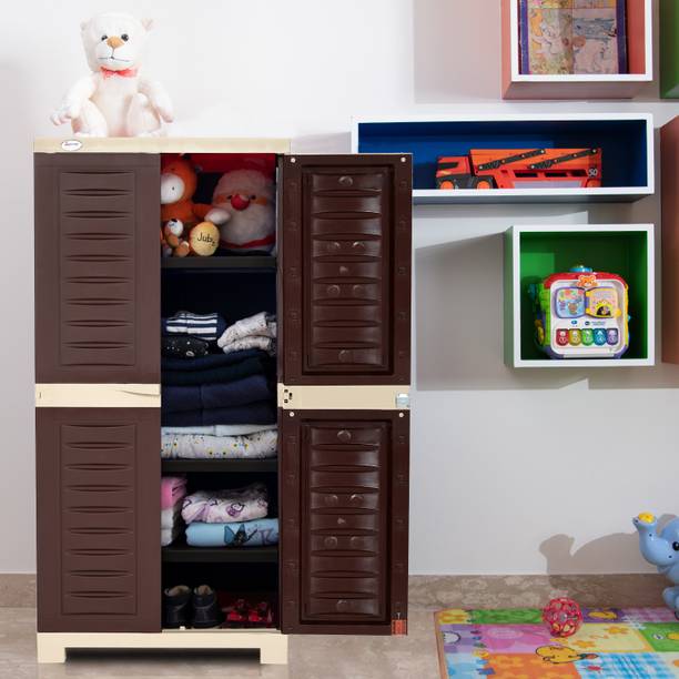 Supreme Fusion 2 Plastic Cupboard (Finish Color - Brown And Beige) Plastic Cupboard