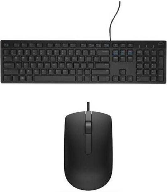 DELL keyboard and mouse with usb wire Wired USB Standard Desktop Keyboard Compatible with Desktop, Laptop, Mac Easy to Use,Plug and Play,Quick, Comfy Durable body