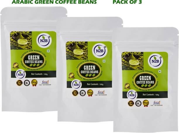 N2B Organic Green Coffee Beans for Weight Loss Management 100g , Pack of 3 Instant Coffee