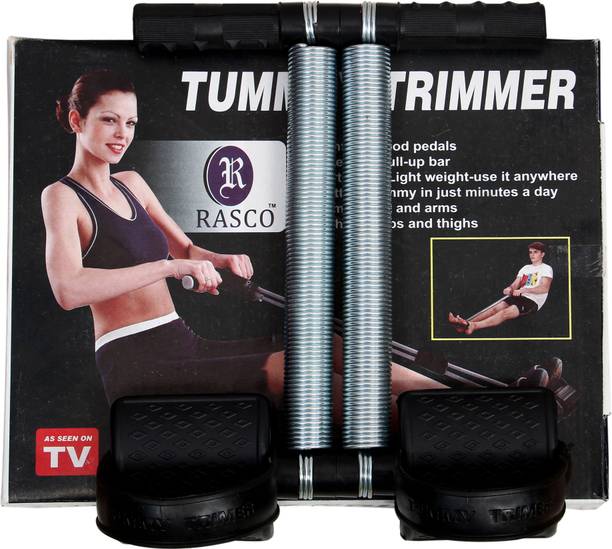 RASCO BLACK DOUBLE STEEL HEAVY SPRING TUMMY TRIMMER एब व्यायाम करने वाला