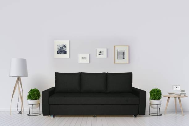 vittoria Ayusho 3 Seater Double Solid Wood Pull Out Sofa Cum Bed