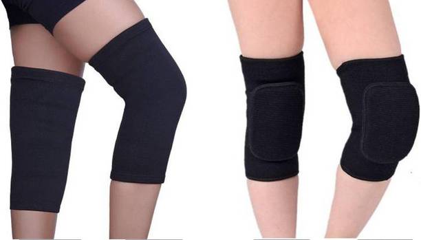 Leosportz (2 pairs) of Knee supports 2 padded & 2 Cycling Knee Support