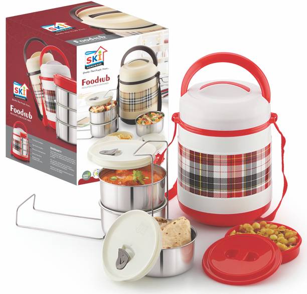 SKI FoodHub 3611 High quality stainless steel Insulated Lunch Box 3 Containers Lunch Box