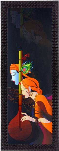 एक्राफ्टिंडिया Divine Radha Krishna Satin Matt Texture UV स्याही 16 inch x 7 inch पेंटिंग