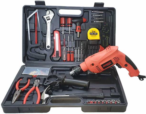 CHESTON Cheston Powerful 13 mm Impact Drill Machine Cum Screwdriver Kit with 101 Pieces Tool Accessories Power & Hand Tool Kit