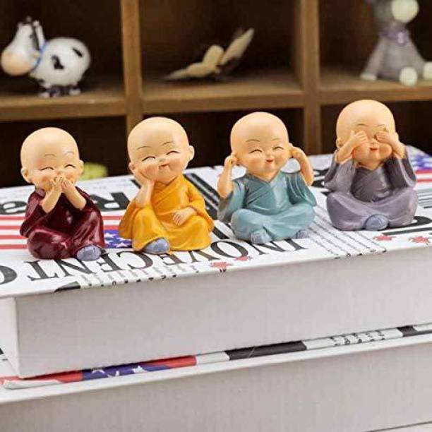TIED RIBBONS Monk Figurines Showpiece for Home, Office Decoration Decorative Showpiece  -  5 cm