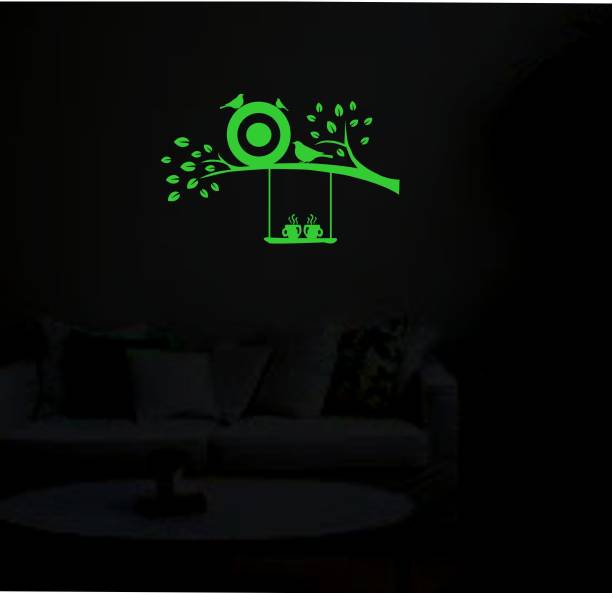 DreamKraft 20 cm Glow in Dark Radium Bird and Tree Wall Sticker Glow in the Dark Sticker