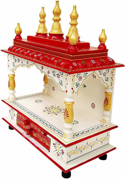 monika art Arti Mandir for Pooja Solid Wood Home Temple