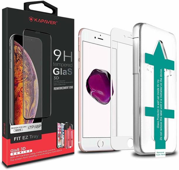 Kapaver Edge To Edge Tempered Glass for Apple iPhone 7 Plus, Apple iPhone 8 Plus (White)
