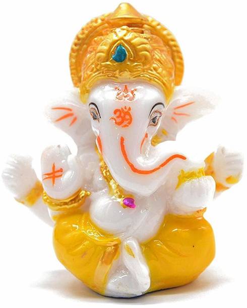 S A Gifts Sai Amrut Lord Ganesha Idol Figurine Showpiece, Car Dashboard Decorative Showpiece  -  6.5 cm