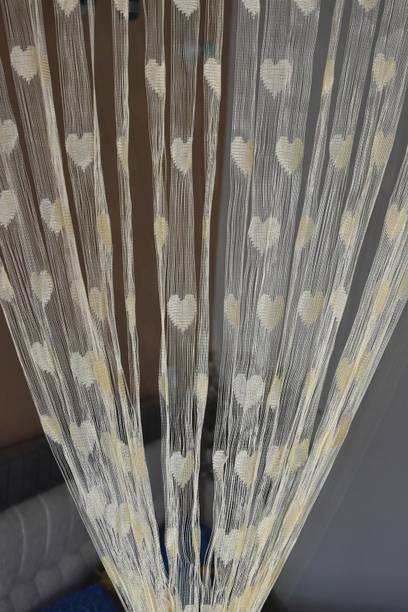 Homefab India 213.5 cm (7 ft) Polyester Semi Transparent Door Curtain (Pack Of 2)