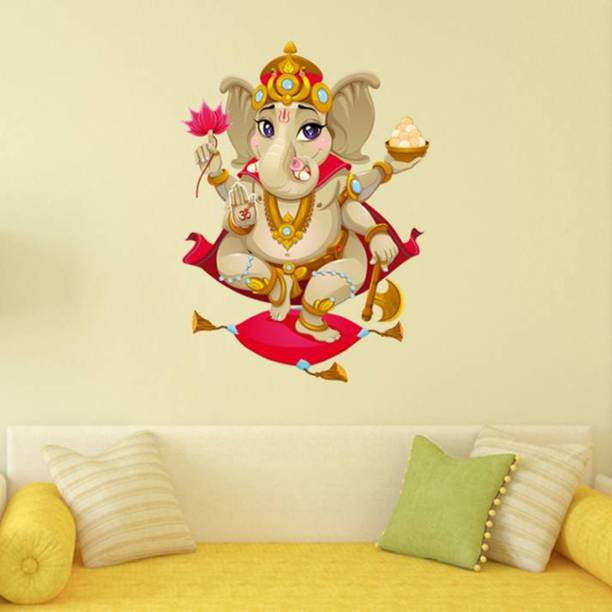 Aquire 50 Shree Ganesha Design For Diwali And Temple Decoration Vinyl Self Adhesive Sticker