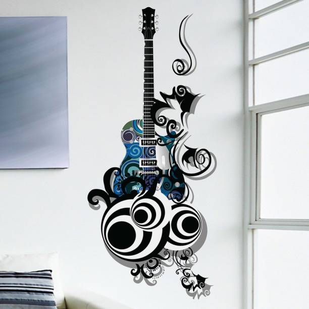 Aquire 65 cm Wall Stickers Guitar Is All About Passion And Love For Music Lovers Self Adhesive Sticker