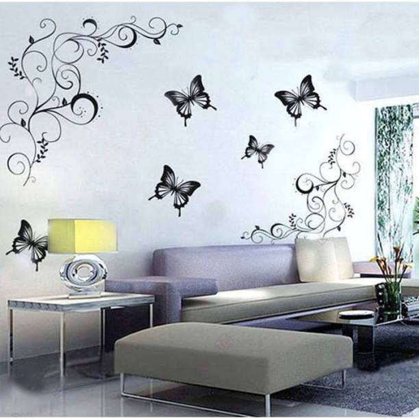 Aquire 120 cm Lovely Black Butterflies Living Room 6901 Self Adhesive Sticker