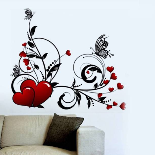 Aquire 90 cm Hearts with Floral Design 5727 Self Adhesive Sticker