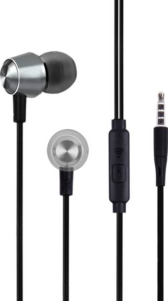 Flipkart SmartBuy Wired Metal Headset With Mic  (Gun Metal, In the Ear)
