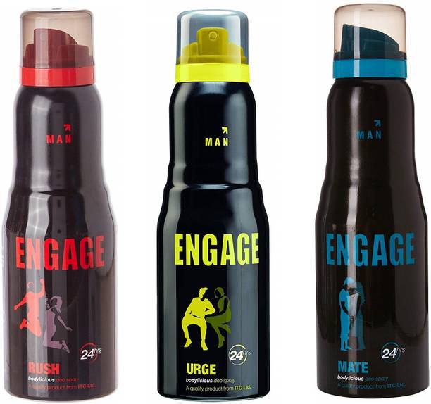 Engage Rush ,Urge with Mate Bodylicious Deo Spray Deodorant Spray  -  For Men