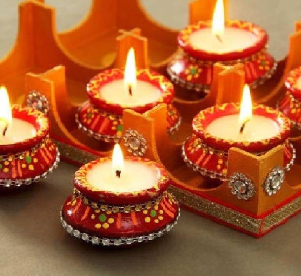 Flipkart SmartBuy Pottery (Pack of 12) Table Diya Set
